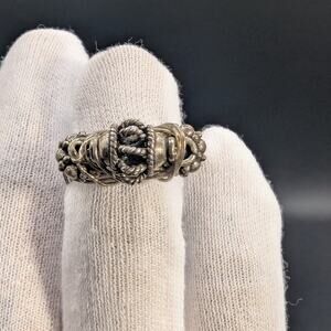 Artisan Handmade Sterling Silver Wire Wrapped Statement Ring Size 6.5 - 6.5g